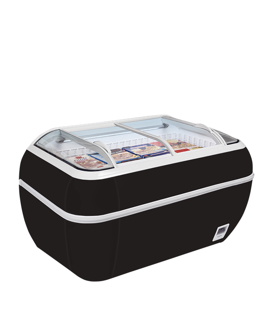 Svart kyl-/frysbox stormarknad TWIN HEAD B-CF