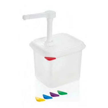 Såsdipenser GN1/6 med gradering och färgkod