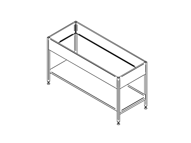 Stativ för drop-in brunnar 4xGN med underhylla