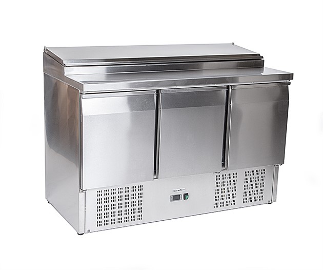 Saladette 3 dörrar inkl ränna för 8st GN1/6