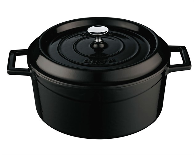Gjutjärnsgryta 4,5L Svart Emaljerad utsida inkl lock